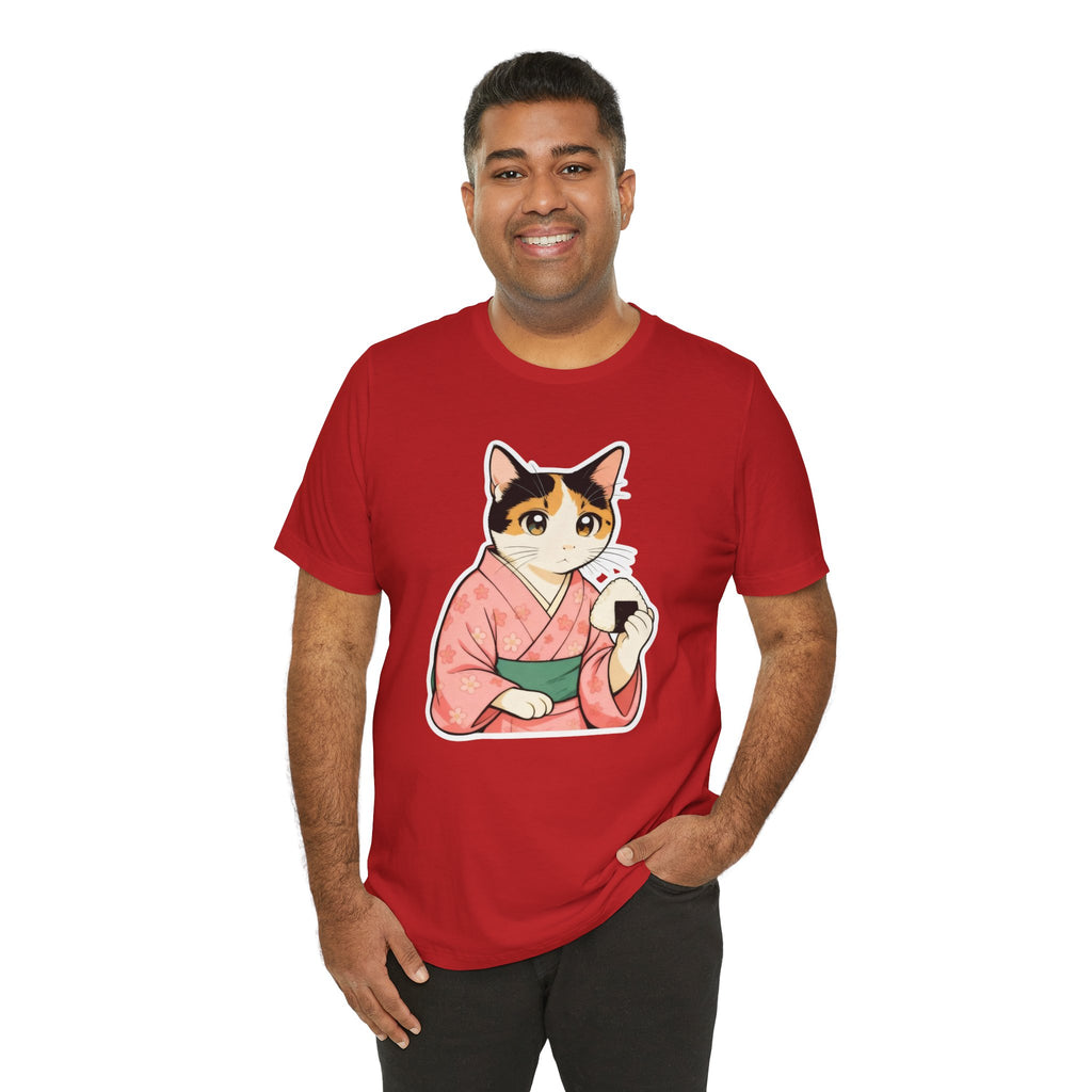 Onigiri Kimono Cat Shirt - Cute Japanese Comfort Food Tee