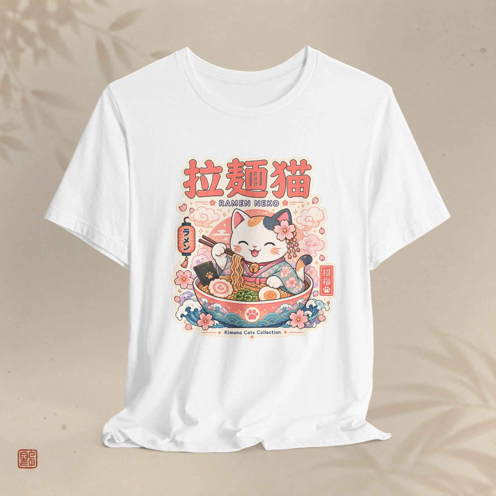 Ramen Maneki Neko T-Shirt — Lucky Cat Ramen Bowl Cute Anime Tee