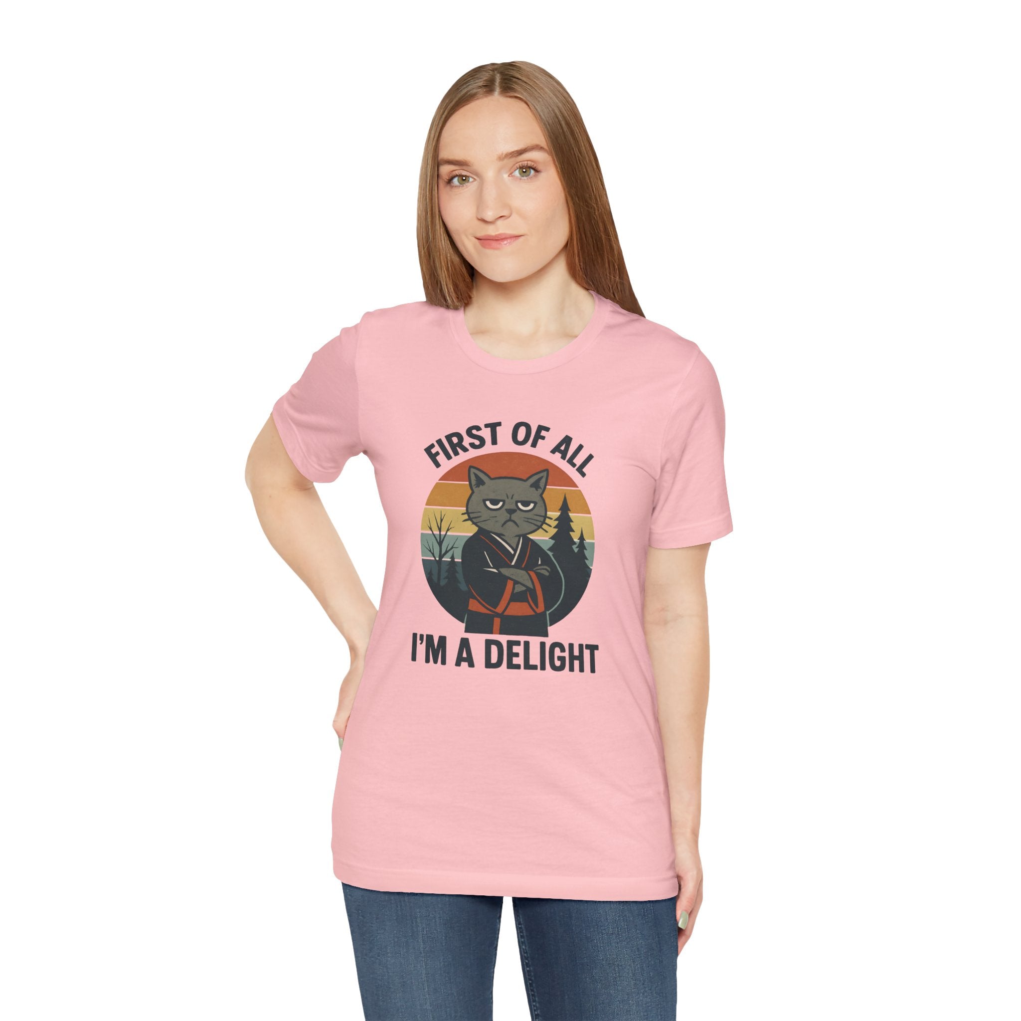 First of All I'm a Delight Cat Shirt, T-Shirt | Funny Neko Kimono Graphic