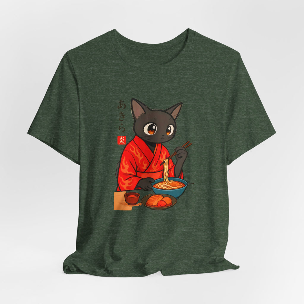 Spicy Ramen Black Cat Shirt - Japanese Noodle Cat Tee