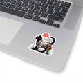 Black Cat with Autumn Forest Illustration Kiss-Cut Sticker | Fall Nature