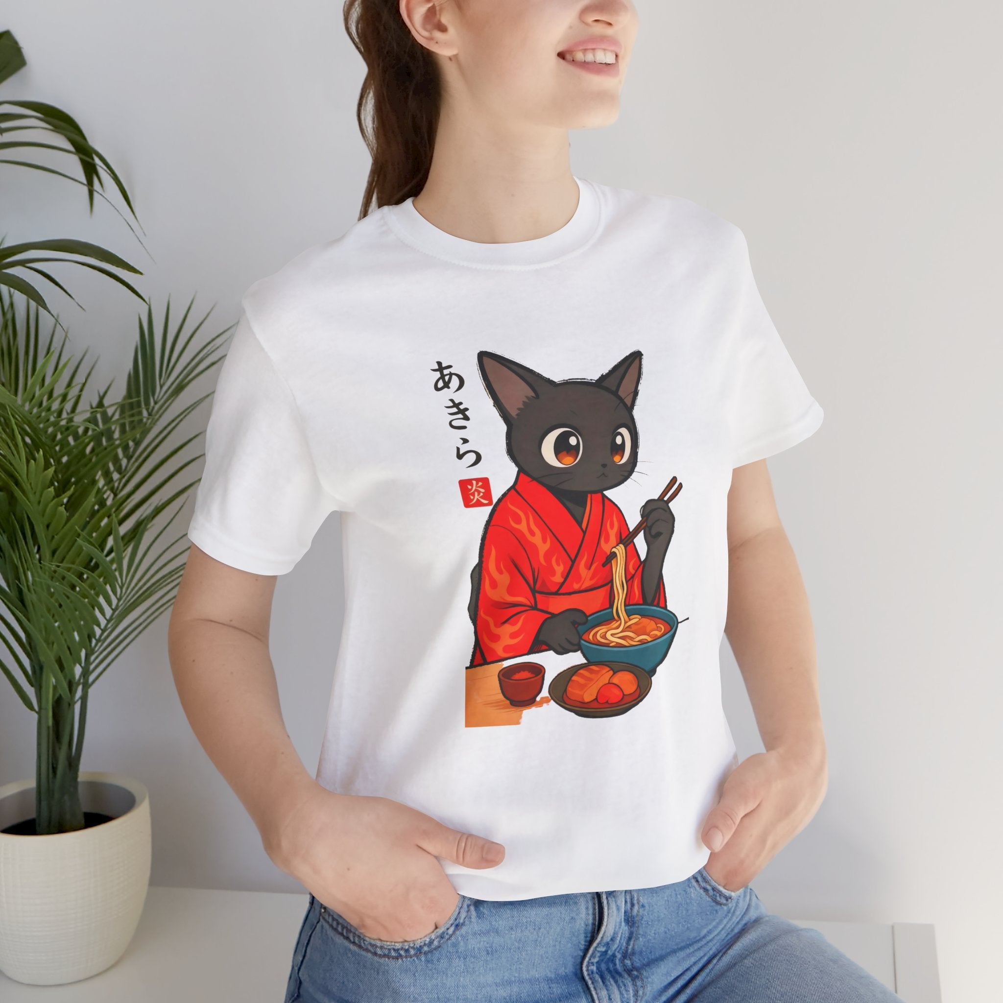 Spicy Ramen Black Cat Shirt - Japanese Noodle Cat Tee