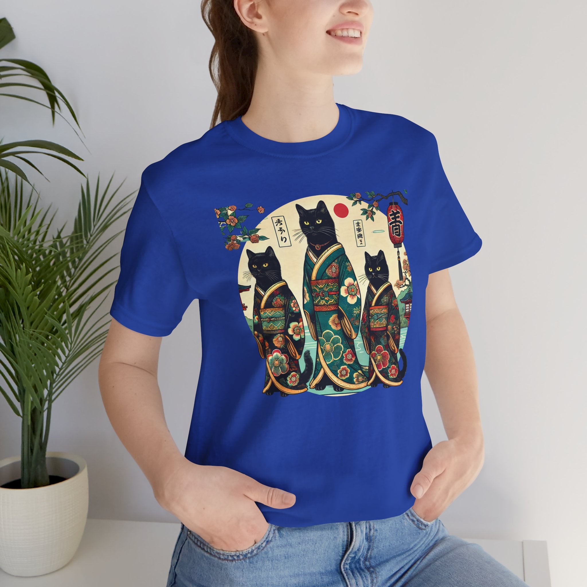 Black Kimono Cats Tee - Unisex