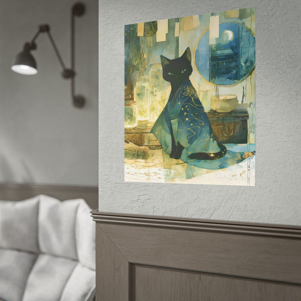 Mystic Night Cat Poster
