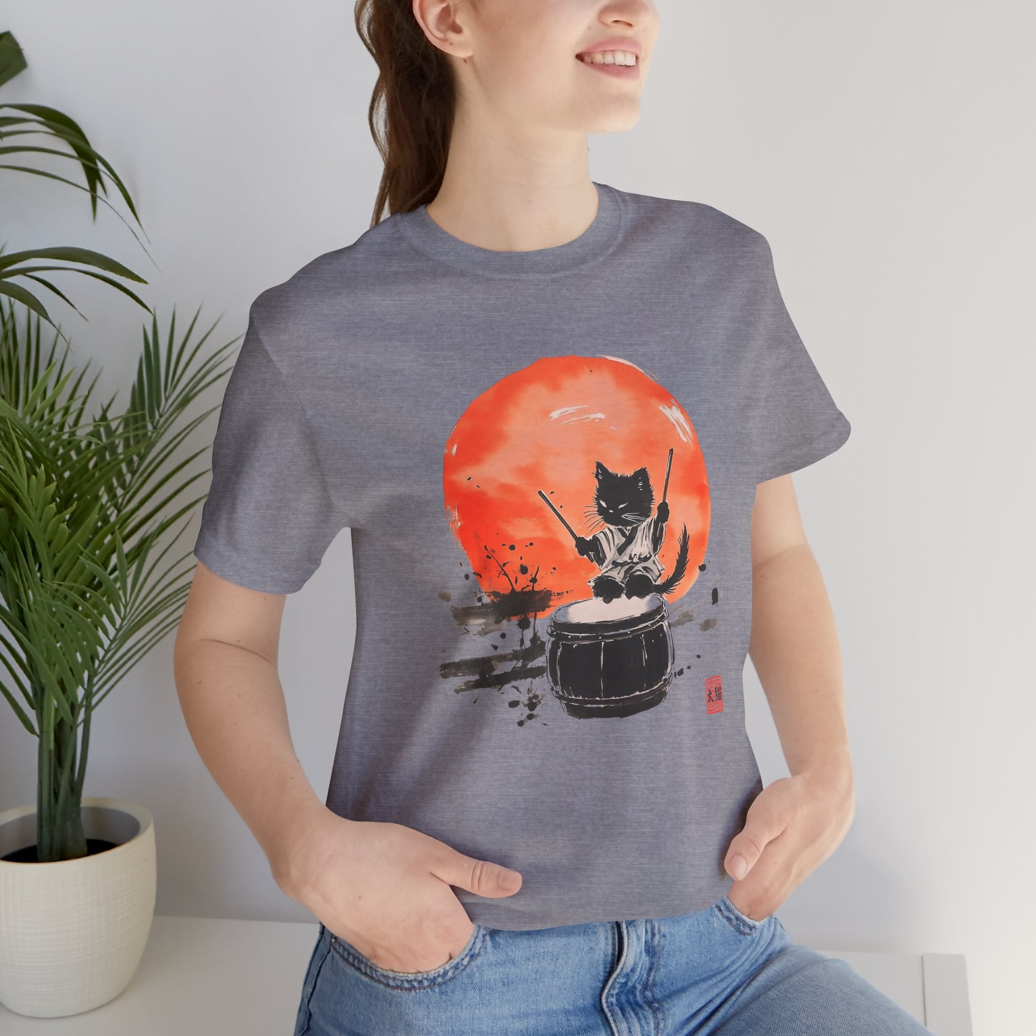 Echo of the Drum – Taiko Cat Tee (Unisex)