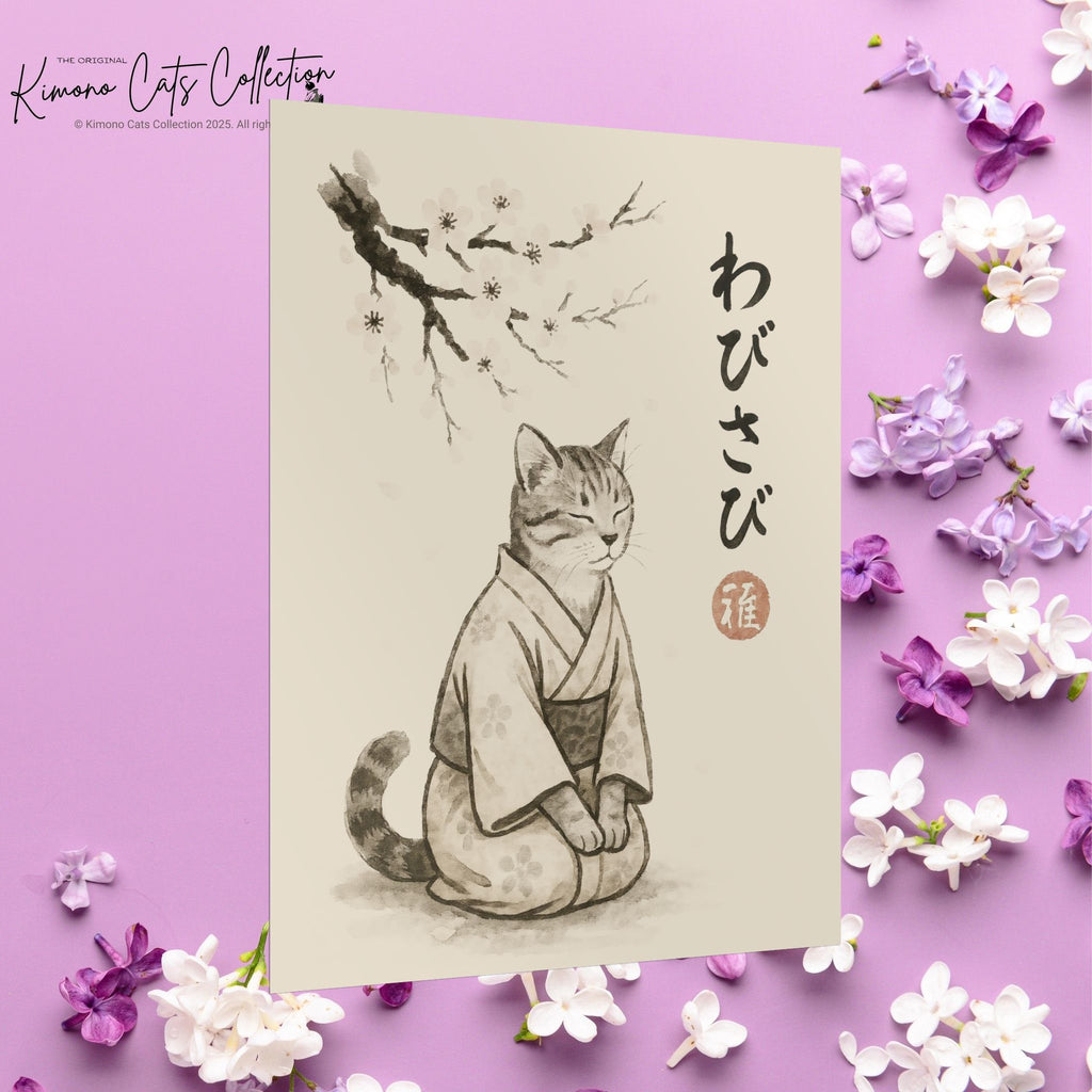 Wabisabi Cat | Japanese-Inspired Zen Wall Art