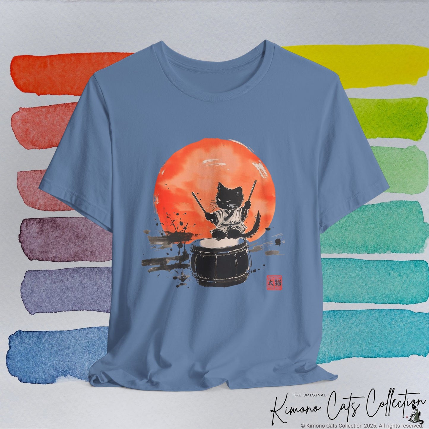 Taiko Cat T-Shirt - Echo of the Drum - Unisex Tee