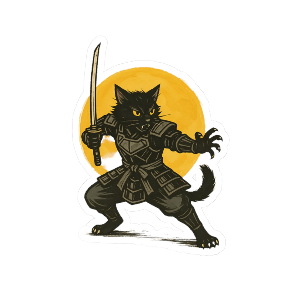 Samurai Cat Stickers | Cool Cat Lover Gifts