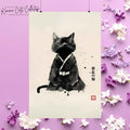 The Cat of Stillness – 静寂の猫 | Zen Sumi-e Wall Art Print