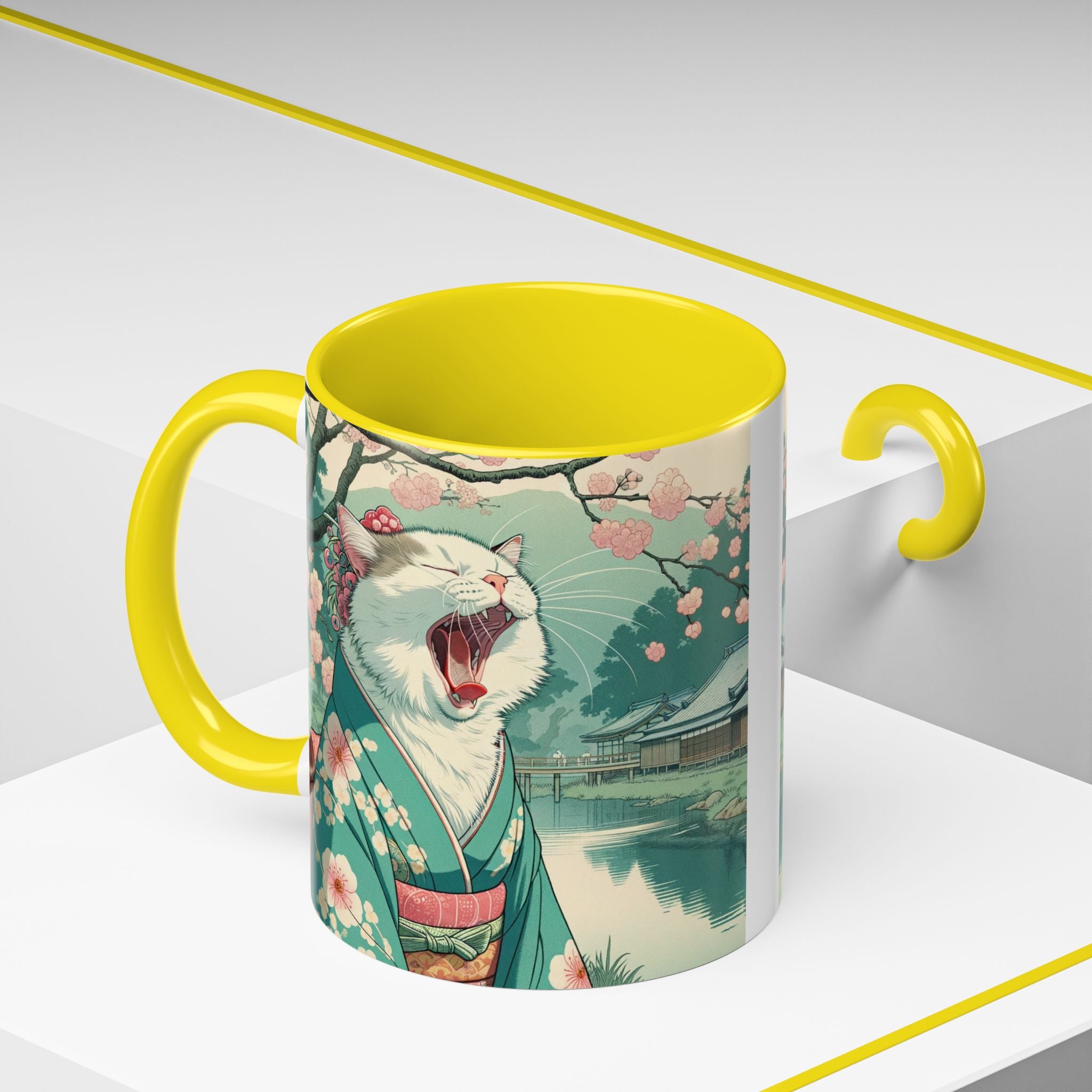 Cute Geisha Cat Mug - Kimono Cat Lover Gift - Kimono Cats Collection