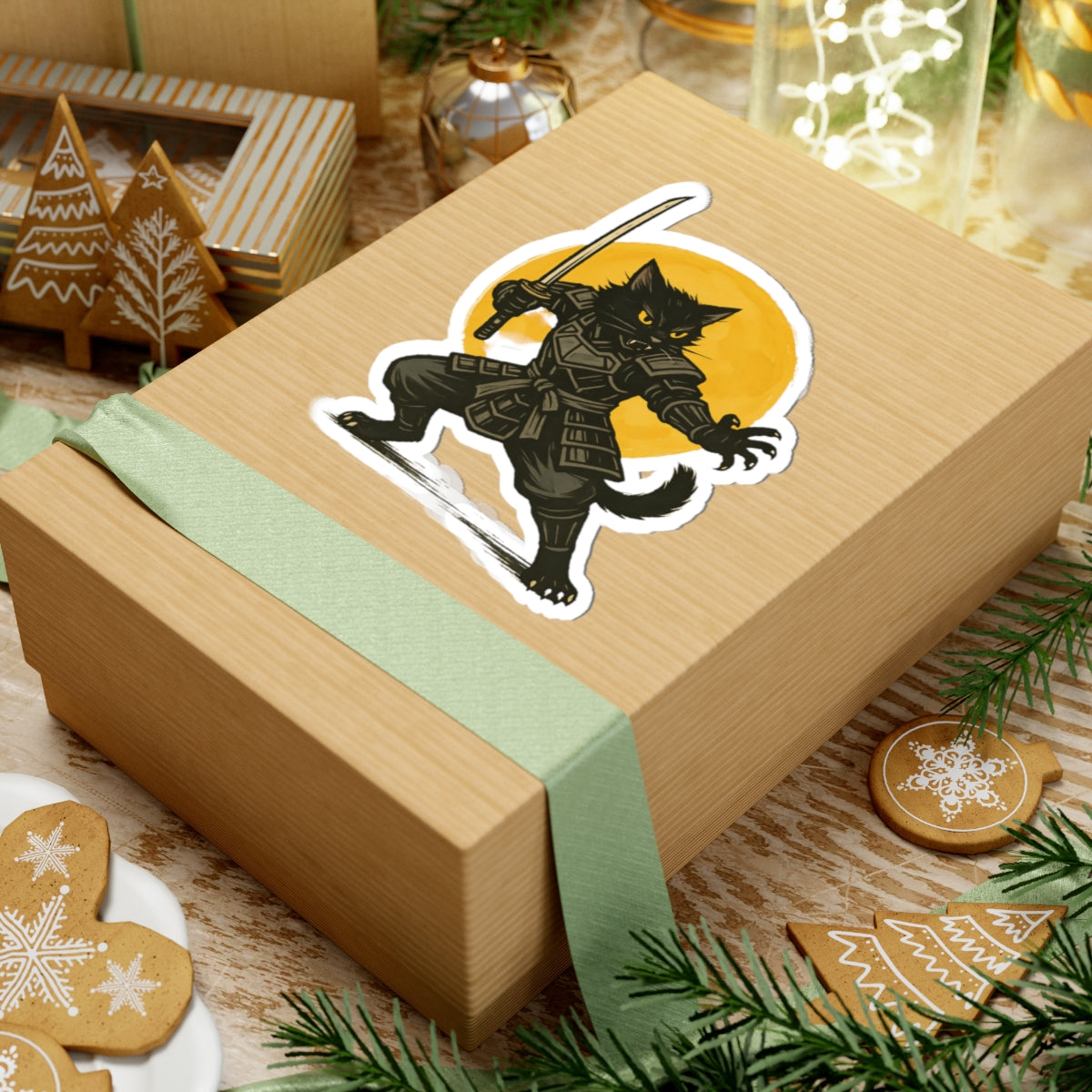 Samurai Cat Stickers | Cool Cat Lover Gifts