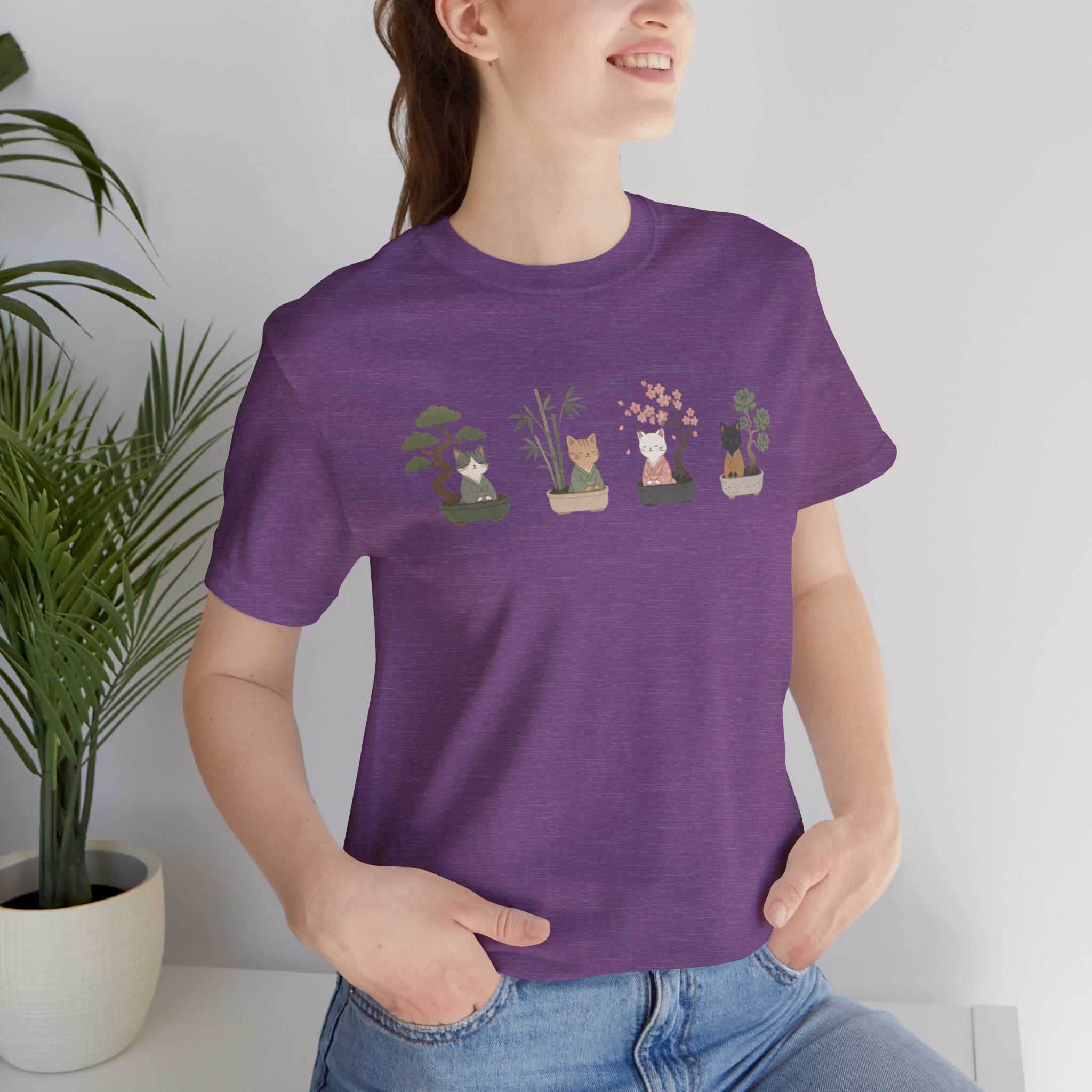 Bonsai Collection Tee — Minimal Cat Graphic T-Shirt