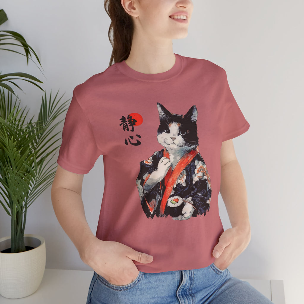 Sushi Cat T-Shirt | Japanese Kimono Neko