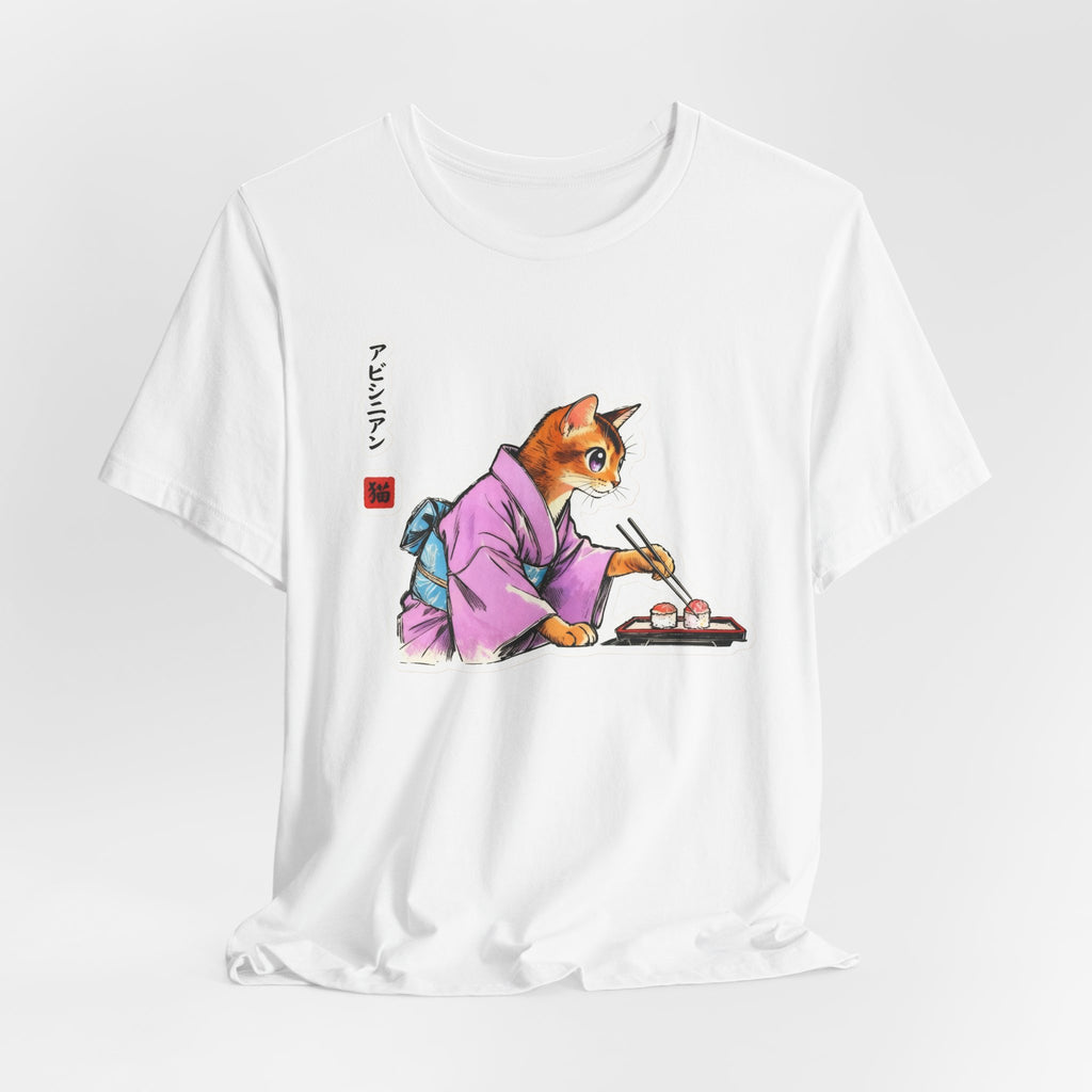 Sushi Cat Tee - Cute Japanese Aesthetic Shirt, Abyssinian