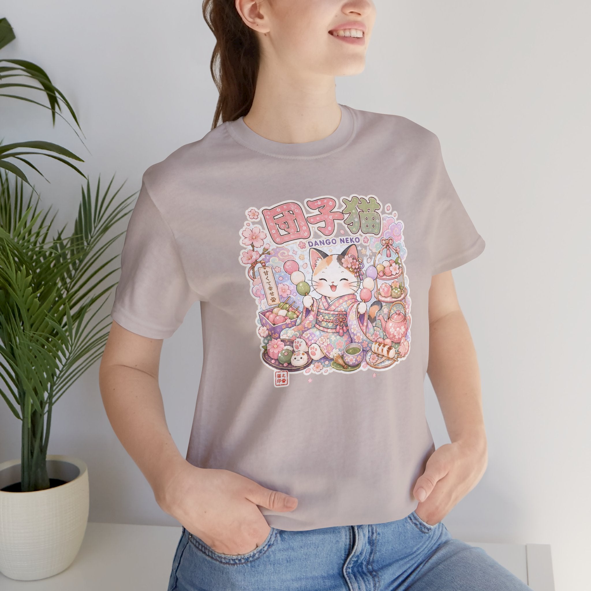 Cat Dango Tee — Cute Japanese Snack Illustration T-Shirt