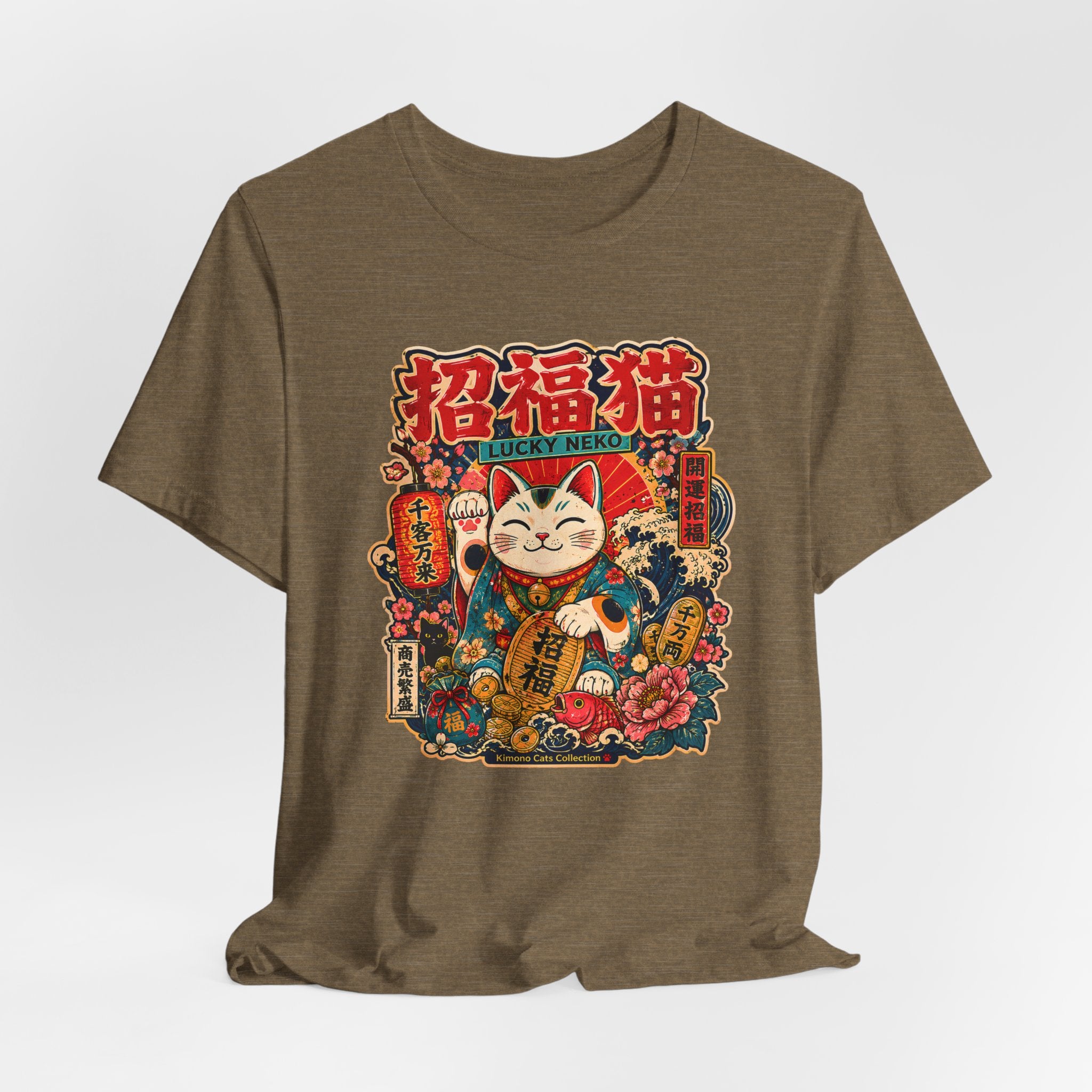 Lucky Maneki Neko T-Shirt — Vintage Japanese Cat Graphic Tee