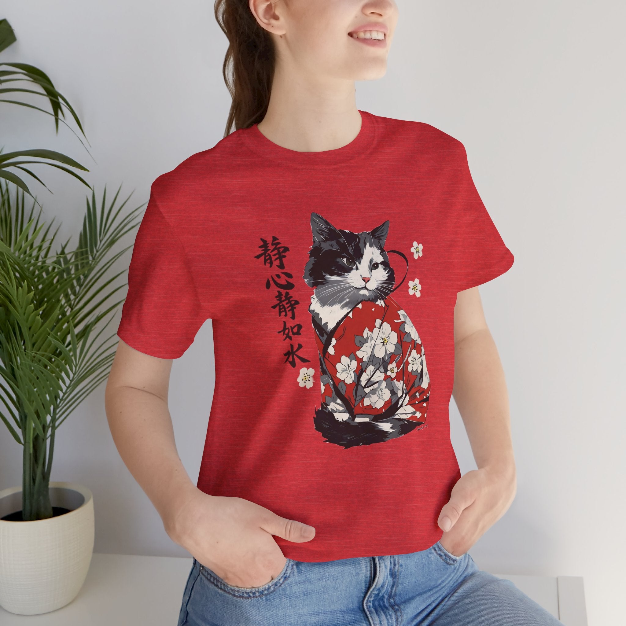 Sakura Neko Cat Tee | Kimono Cat Silhouette, Meow Nyan Japan
