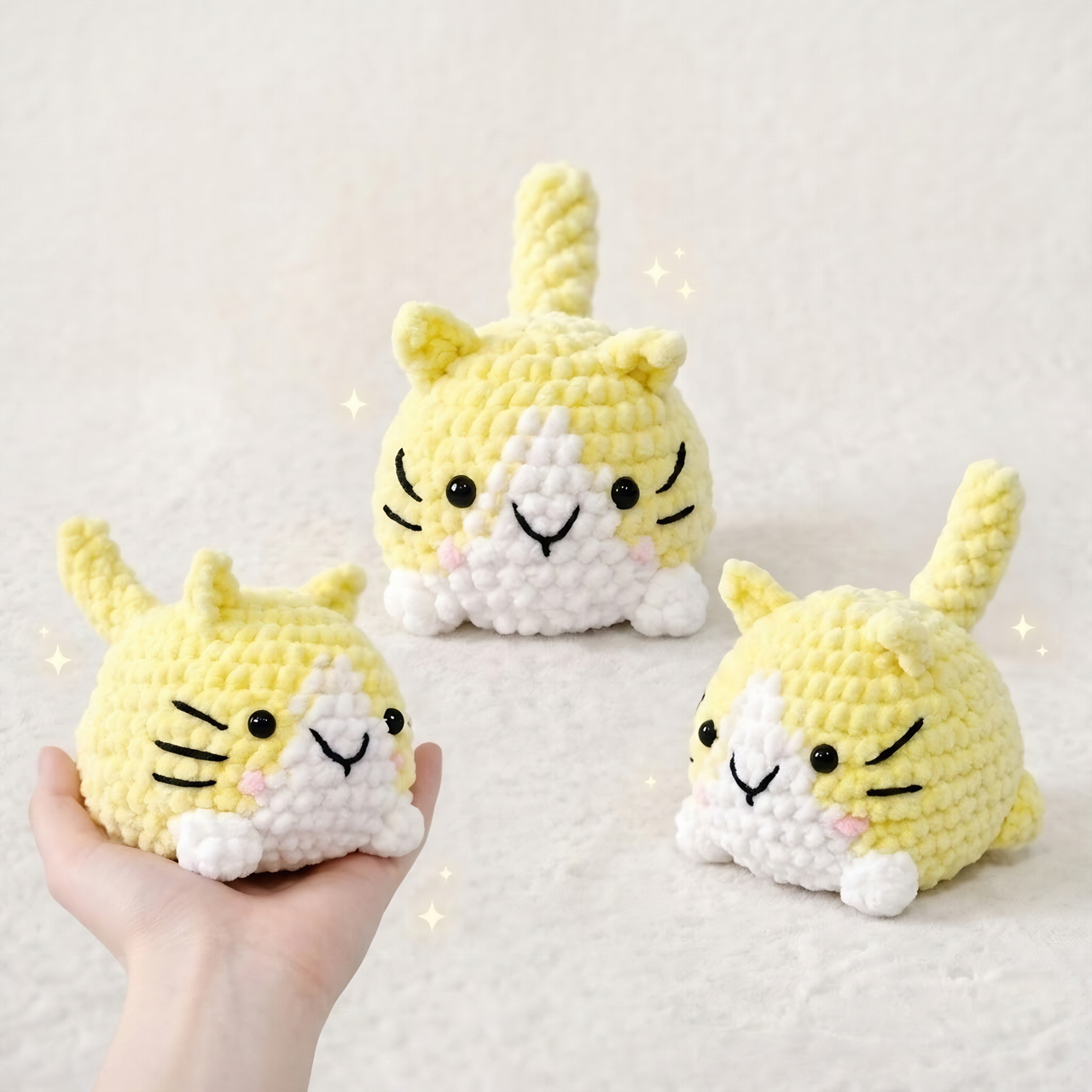 Lemon Loaf Cat Crochet Pattern, Easy No Sew Amigurumi PDF (Digital Download)