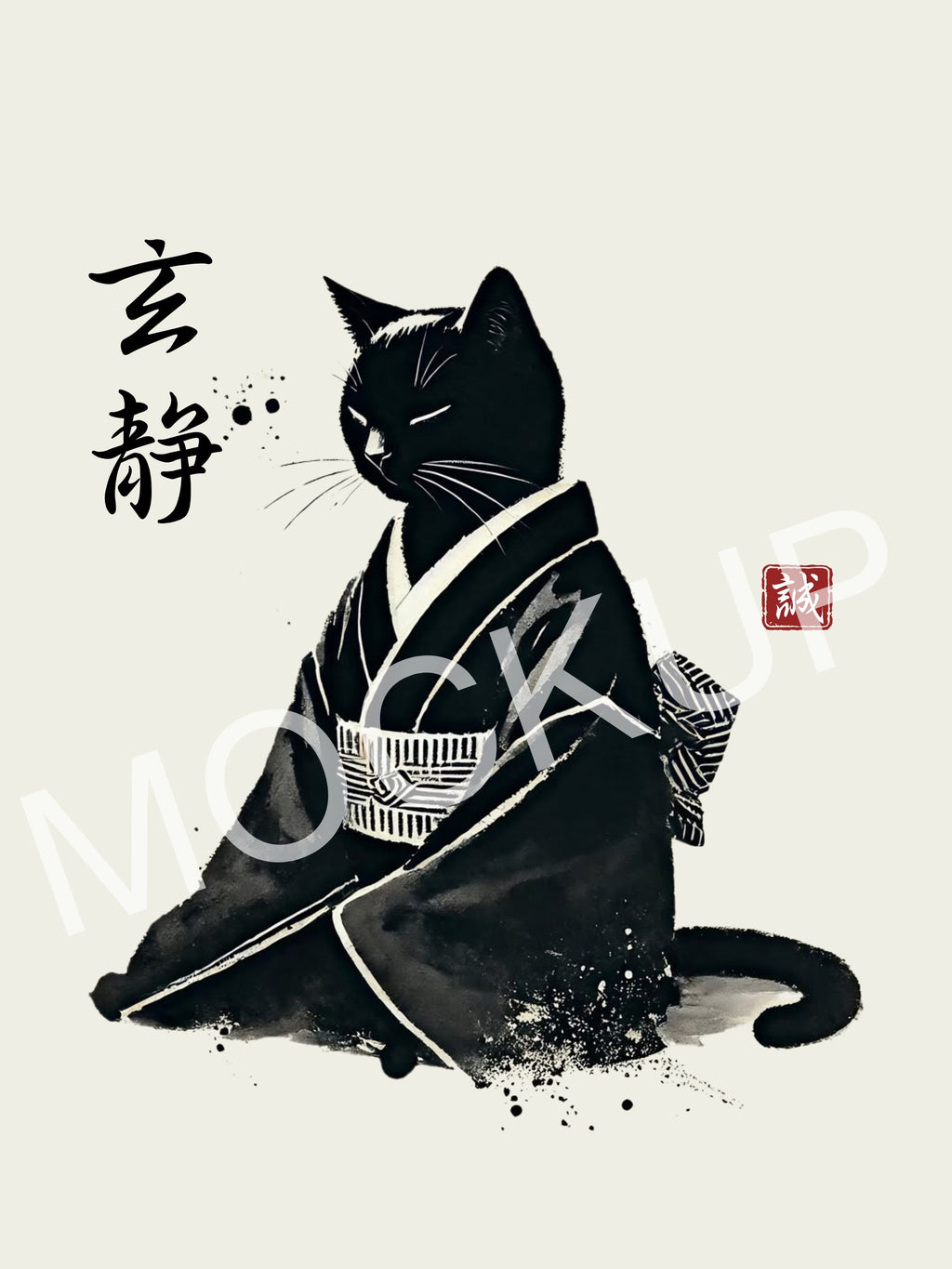 Gensei - Profound Stillness Zen Cat Wall Art