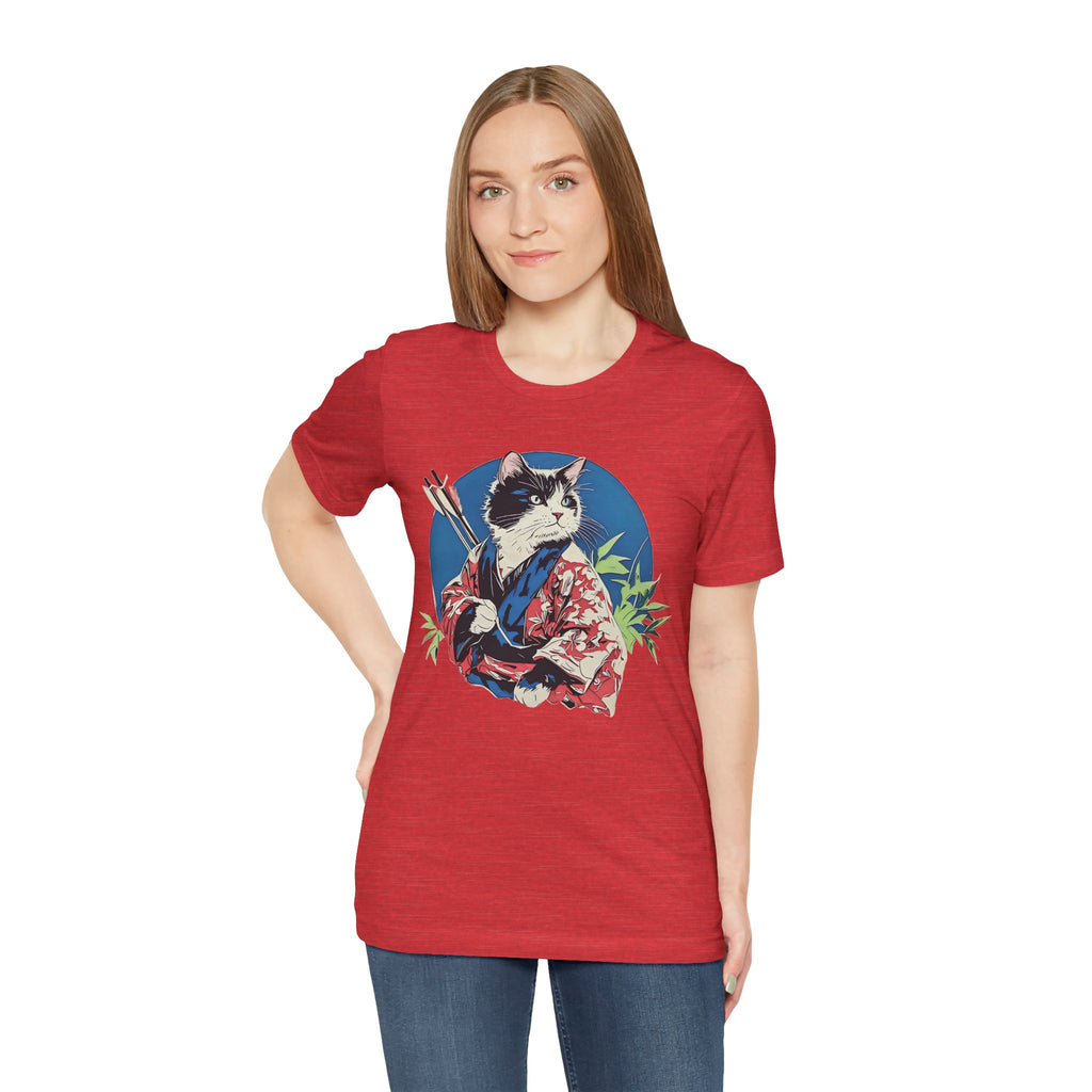 Cat Warrior T-Shirt: Kyudo Anime Graphic Tee
