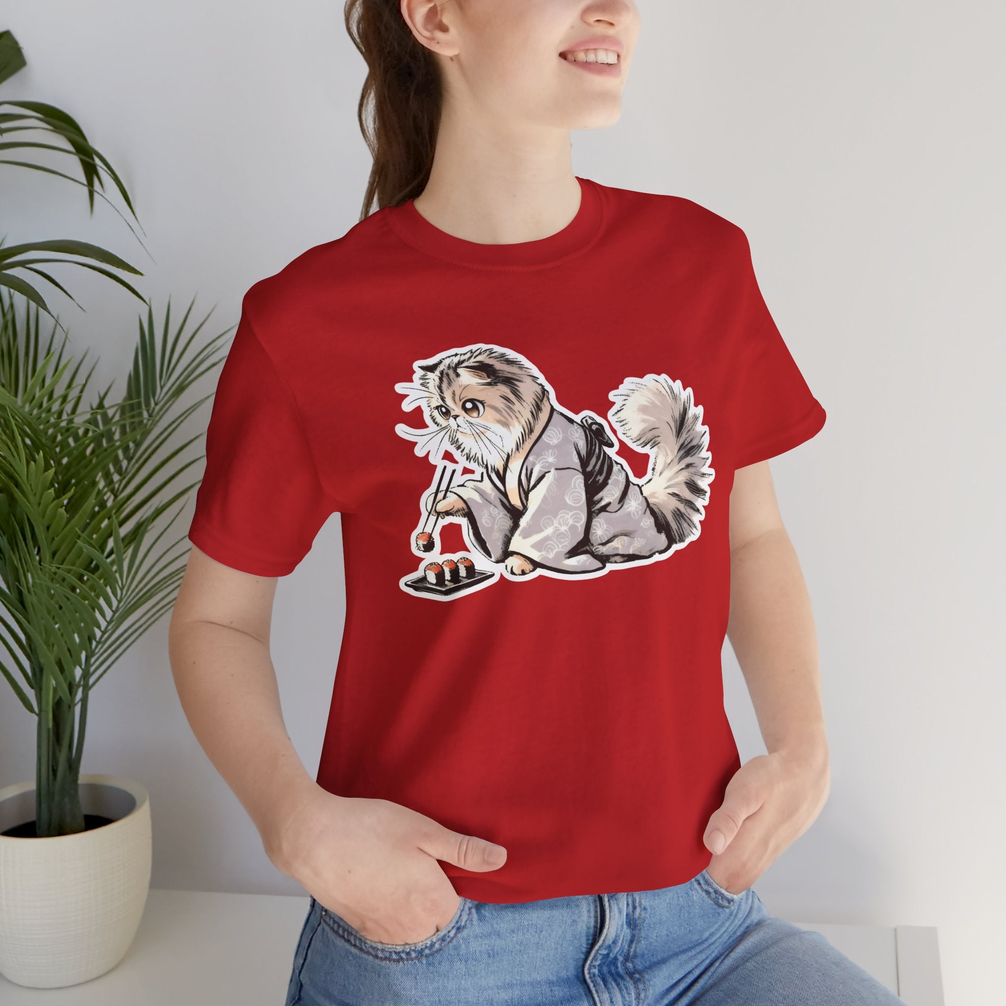 Sushi Cat Chopsticks Shirt - Cute Japanese Tee