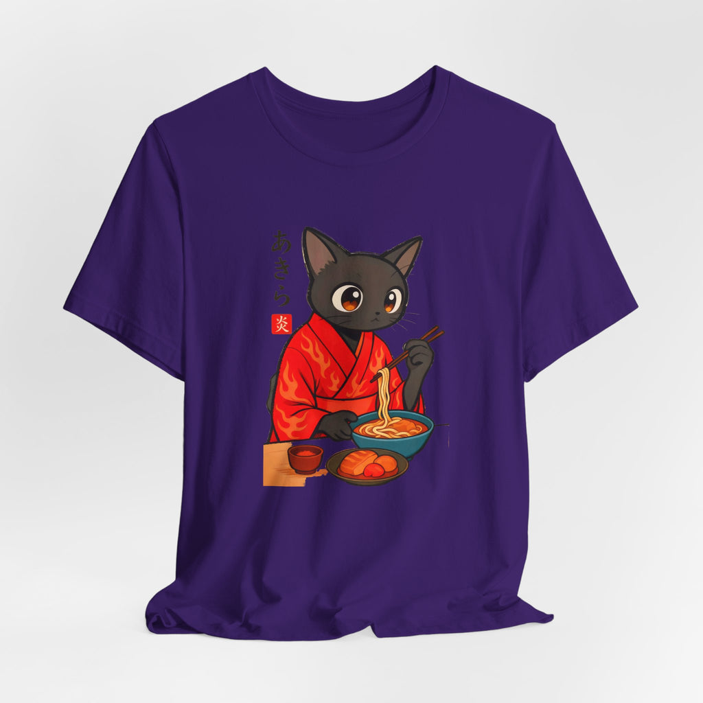 Spicy Ramen Black Cat Shirt - Japanese Noodle Cat Tee