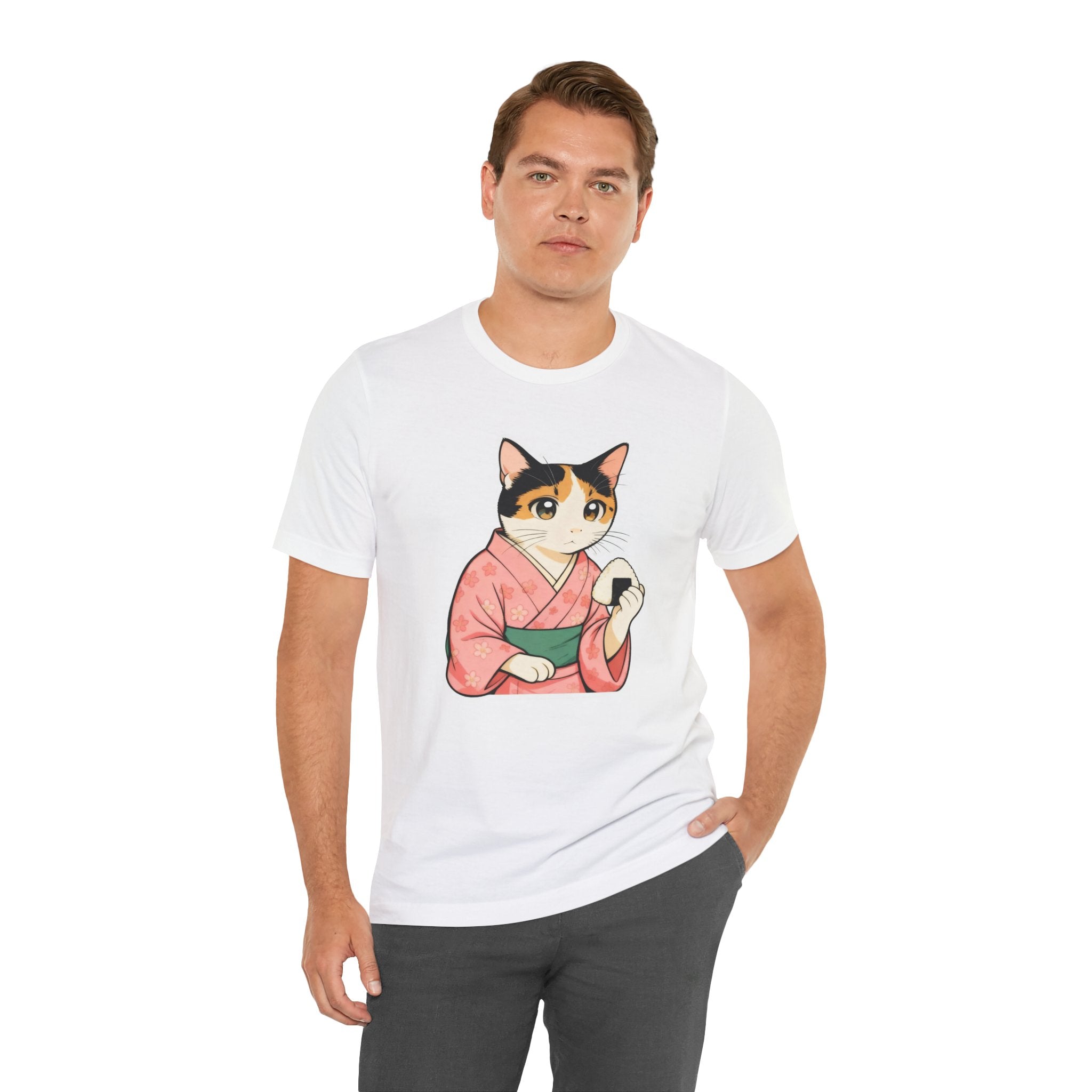 Onigiri Kimono Cat Shirt - Cute Japanese Comfort Food Tee