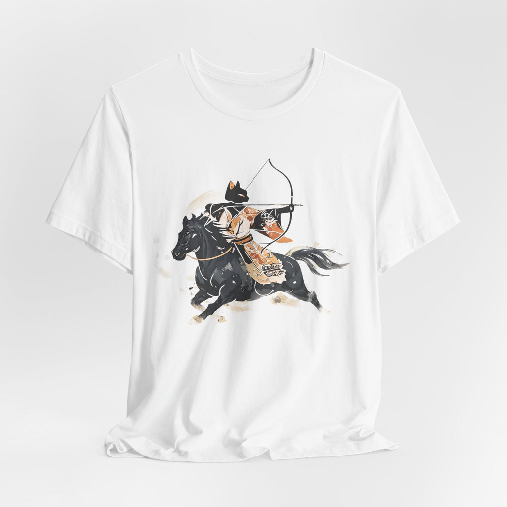 Year of the Horse Kyudo Archer Cat Ukiyo-e Kimono T-Shirt