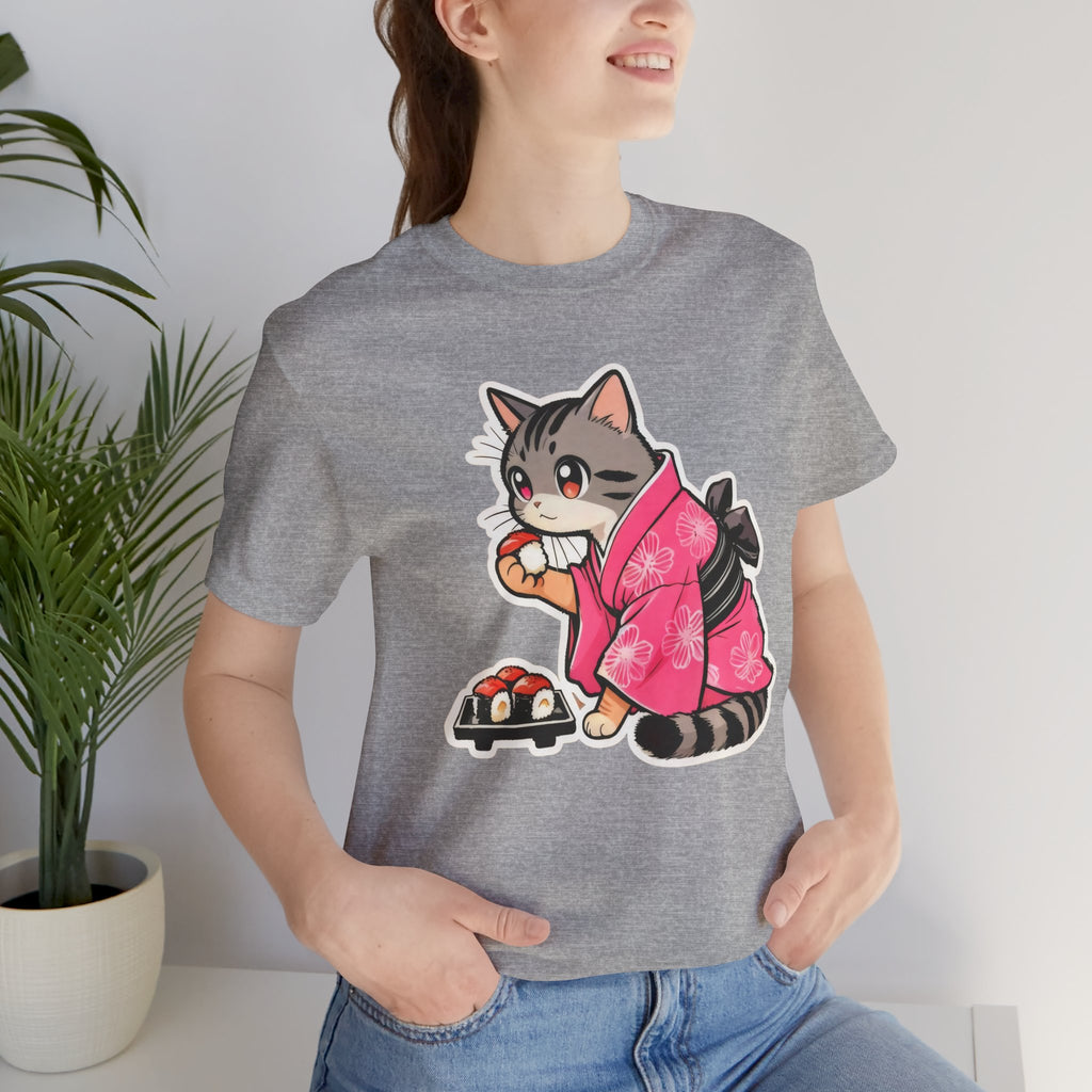 Sushi Cat Gift Tee - Japanese Aesthetic Shirt