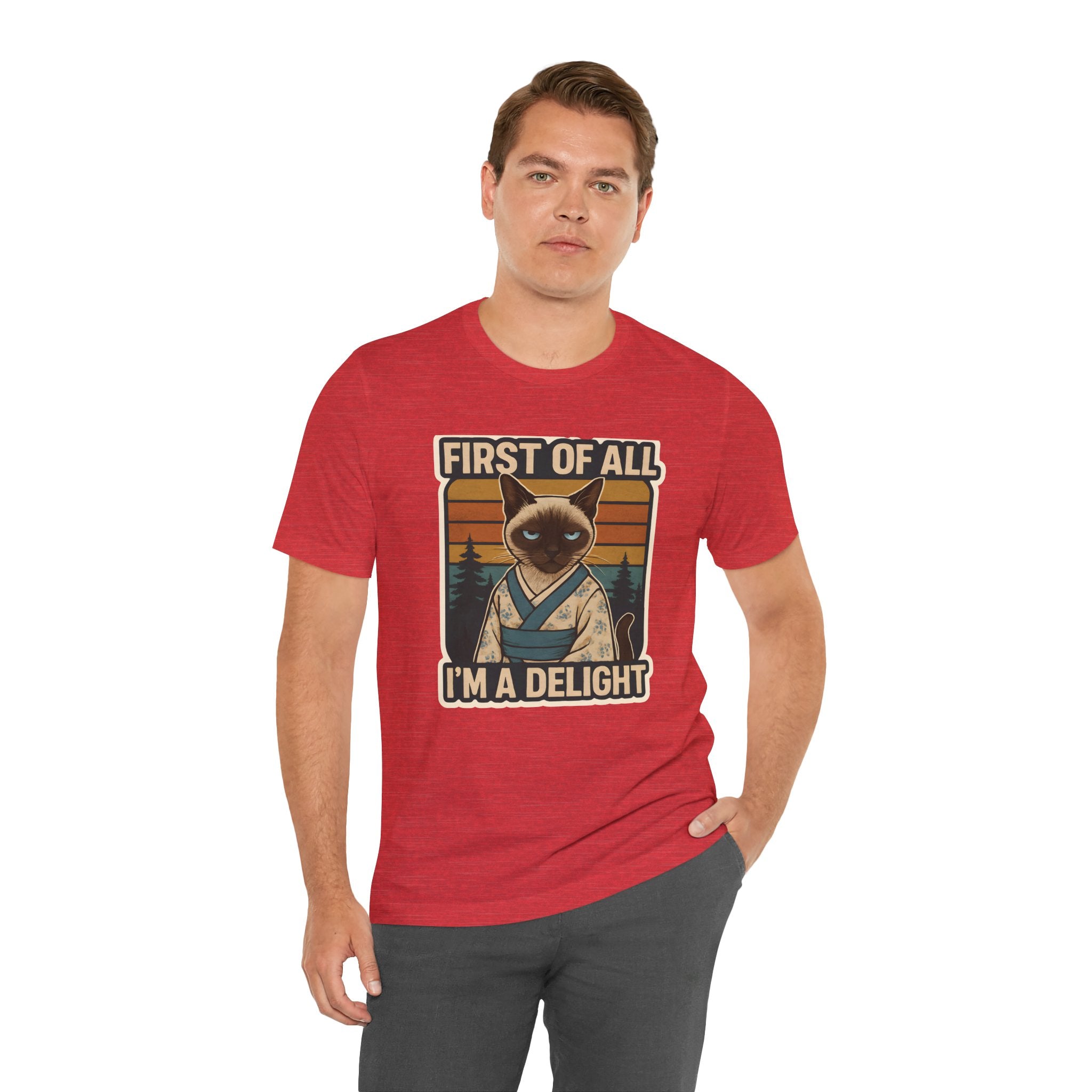 Siamese Cat Samurai "First of All I'm a Delight" T-Shirt
