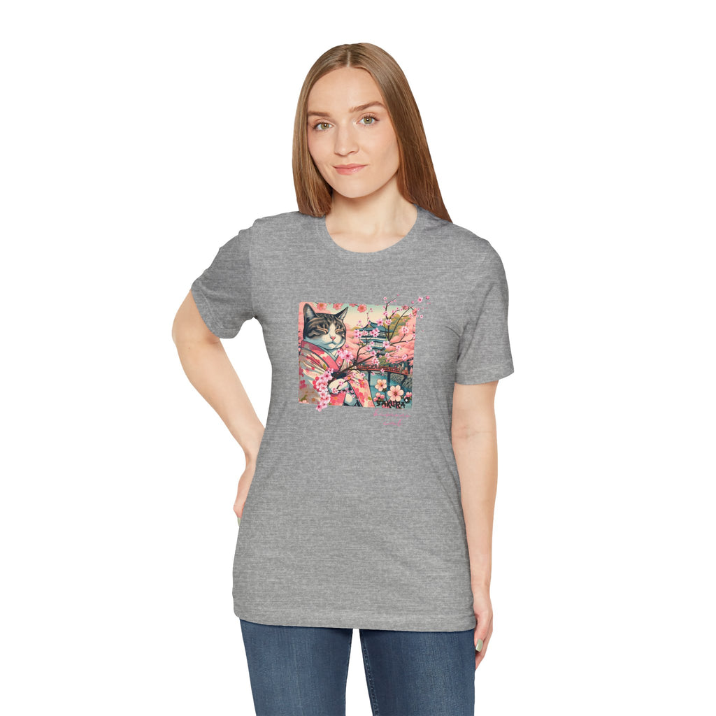 Sakura Kimono Cat Tee - Unisex Stylish T-Shirt for Cat Lovers - Kimono Cats Collection