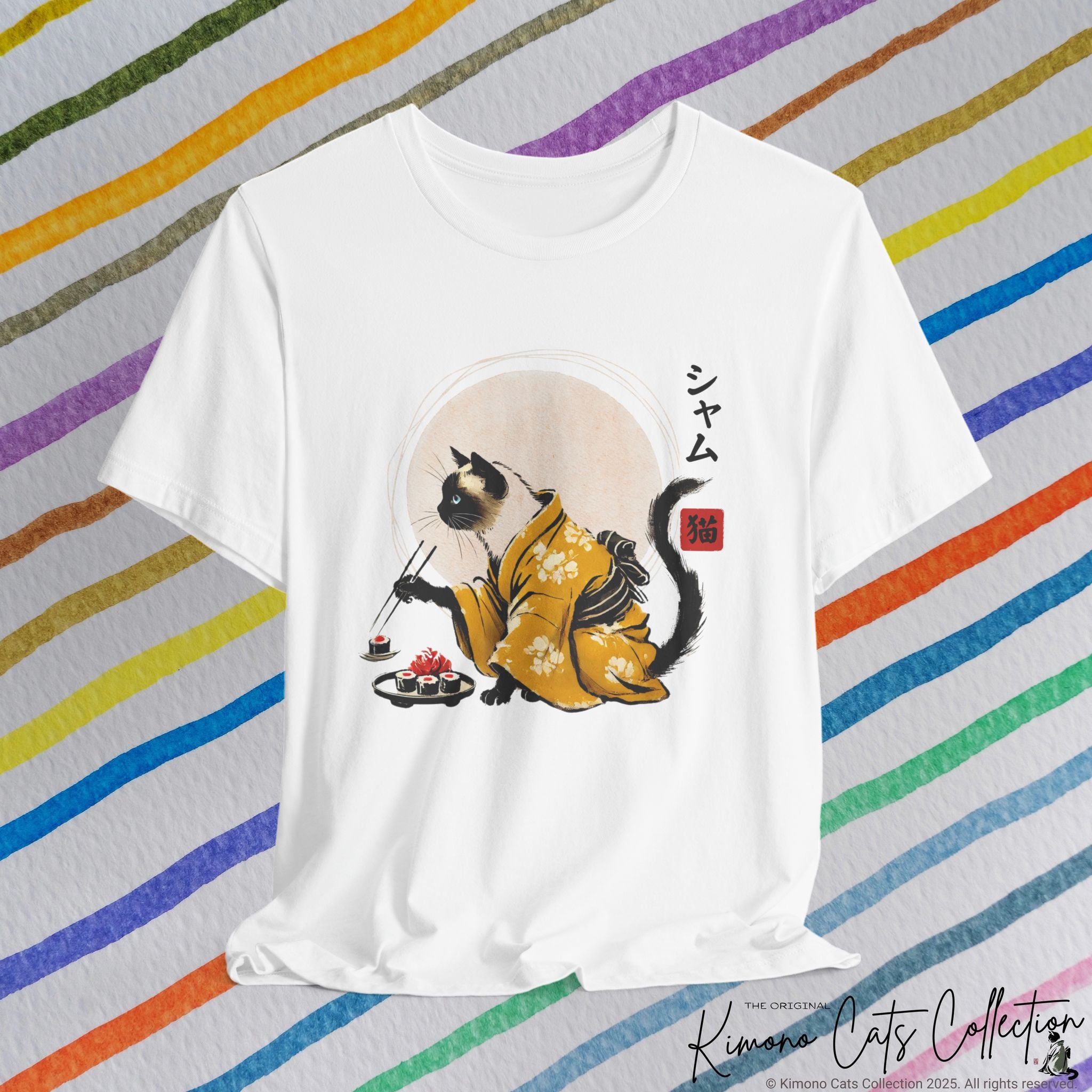 Sushi-Loving Siamese Cat - T-Shirt