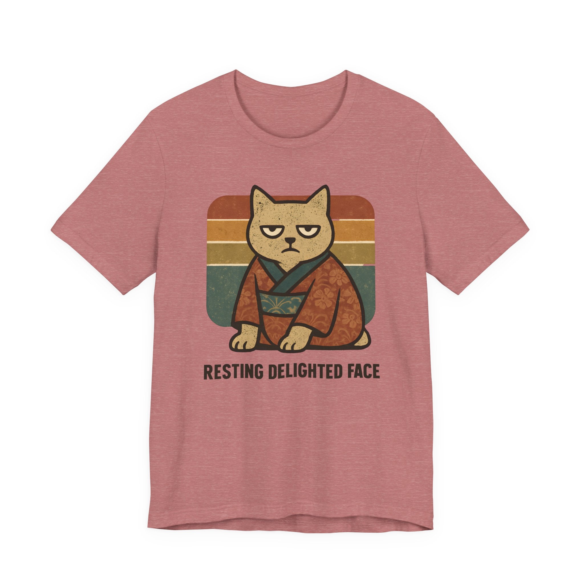 Resting Delighted Face - Grumpy Kimono Cat Vintage T-Shirt