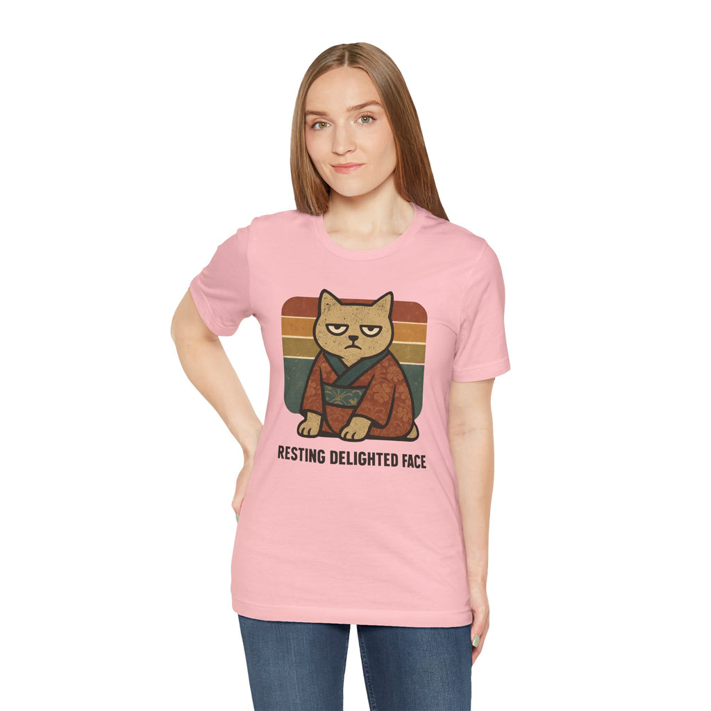 Resting Delighted Face - Grumpy Kimono Cat Vintage T-Shirt