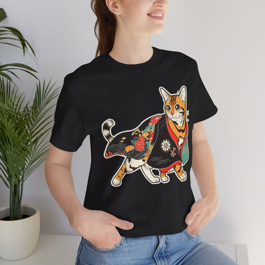 Japanese Neko Cat Shirt Calm Gift Tee, Kimono Neko Bengal