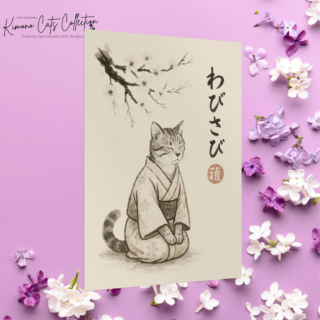 Wabisabi Cat | Japanese-Inspired Zen Wall Art