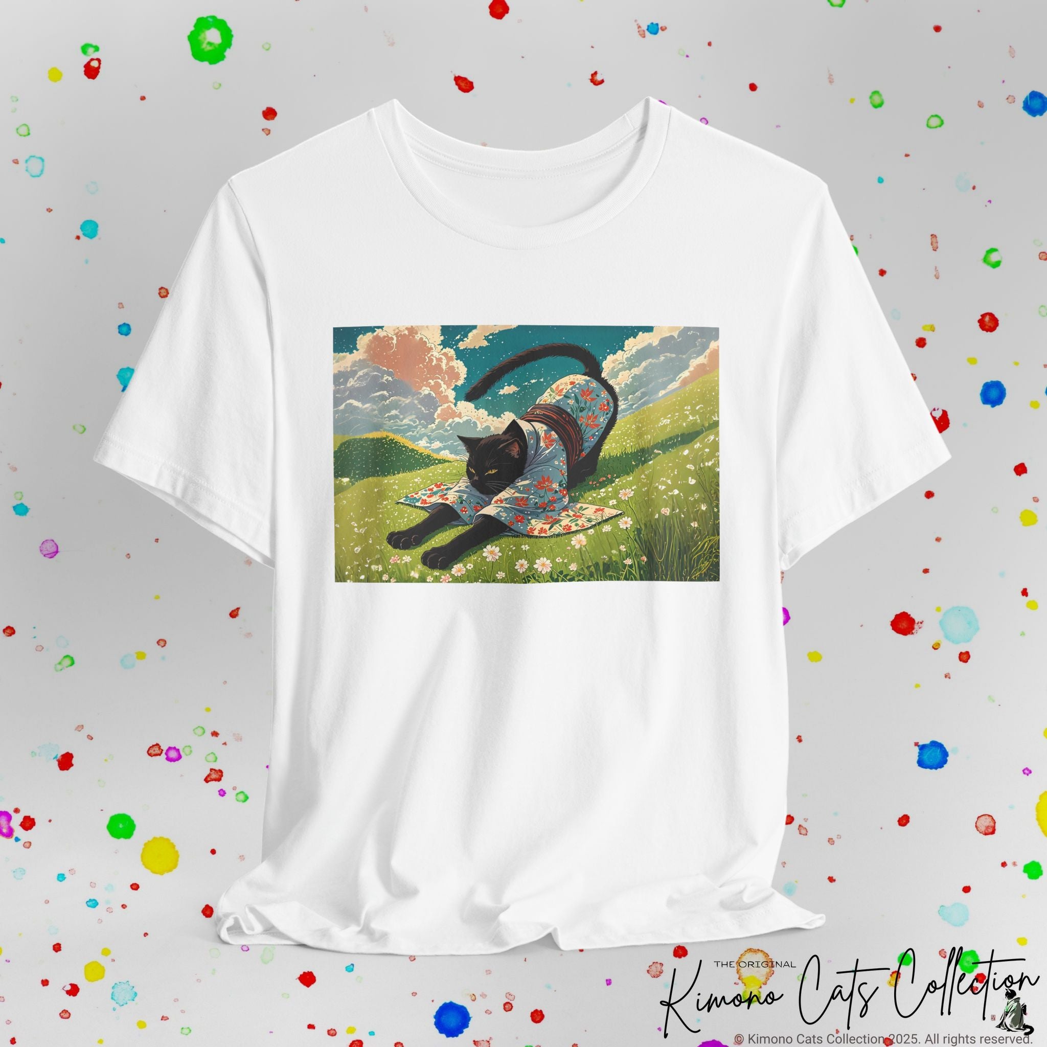 Kimono Black Kitty Cats Unisex T-Shirt