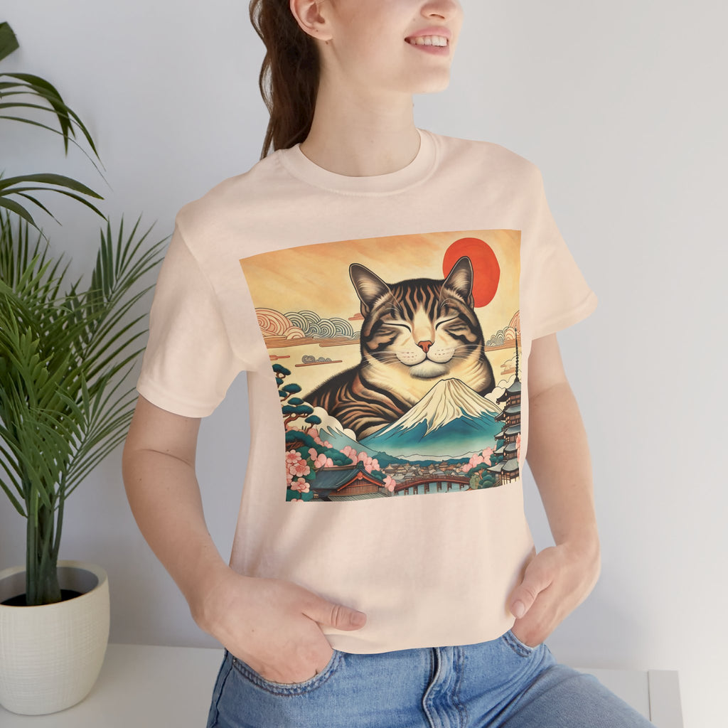 Sakura Mt. Fuji Cat T-Shirt