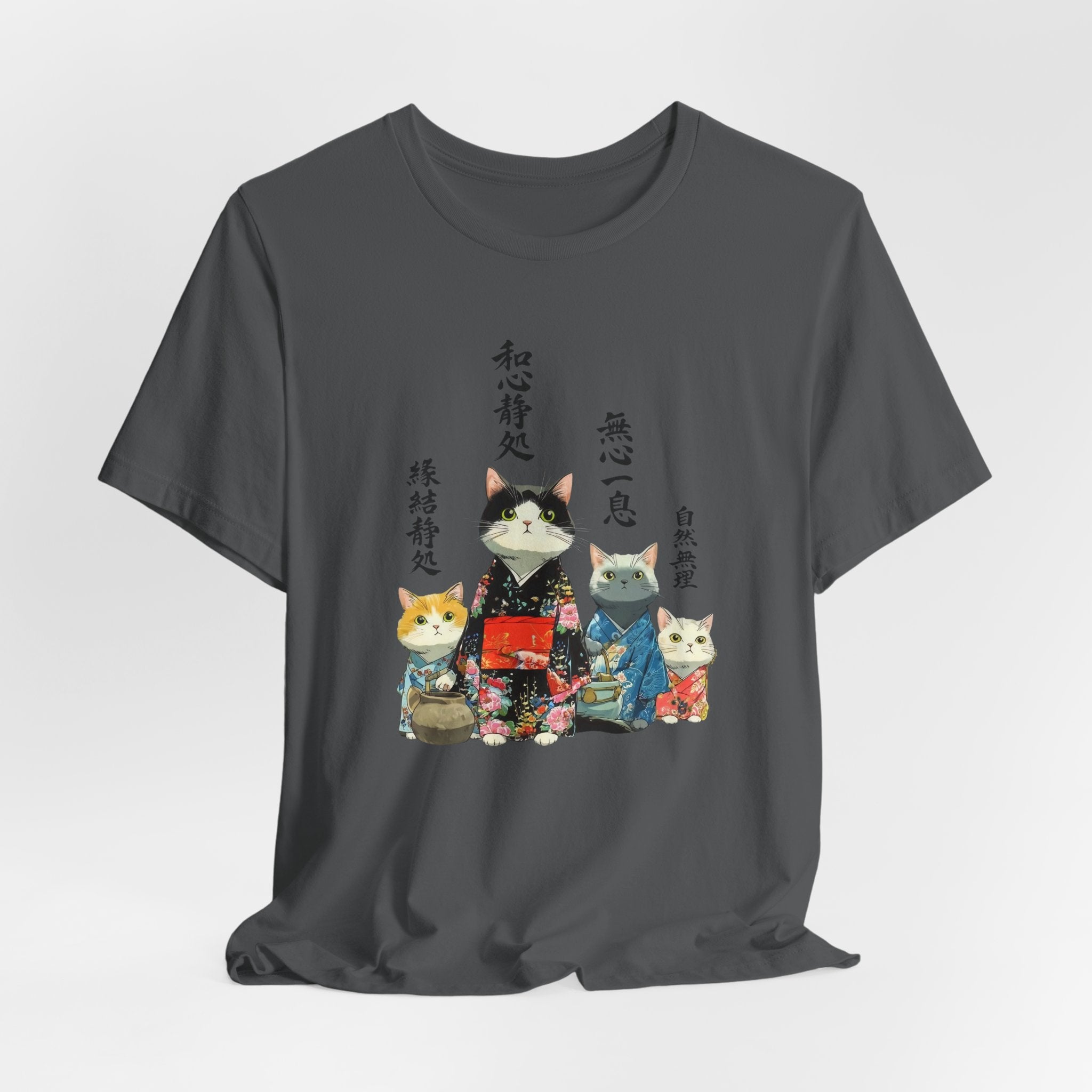 Zen Kimono Cats T-Shirt | Japanese Cat Illustration