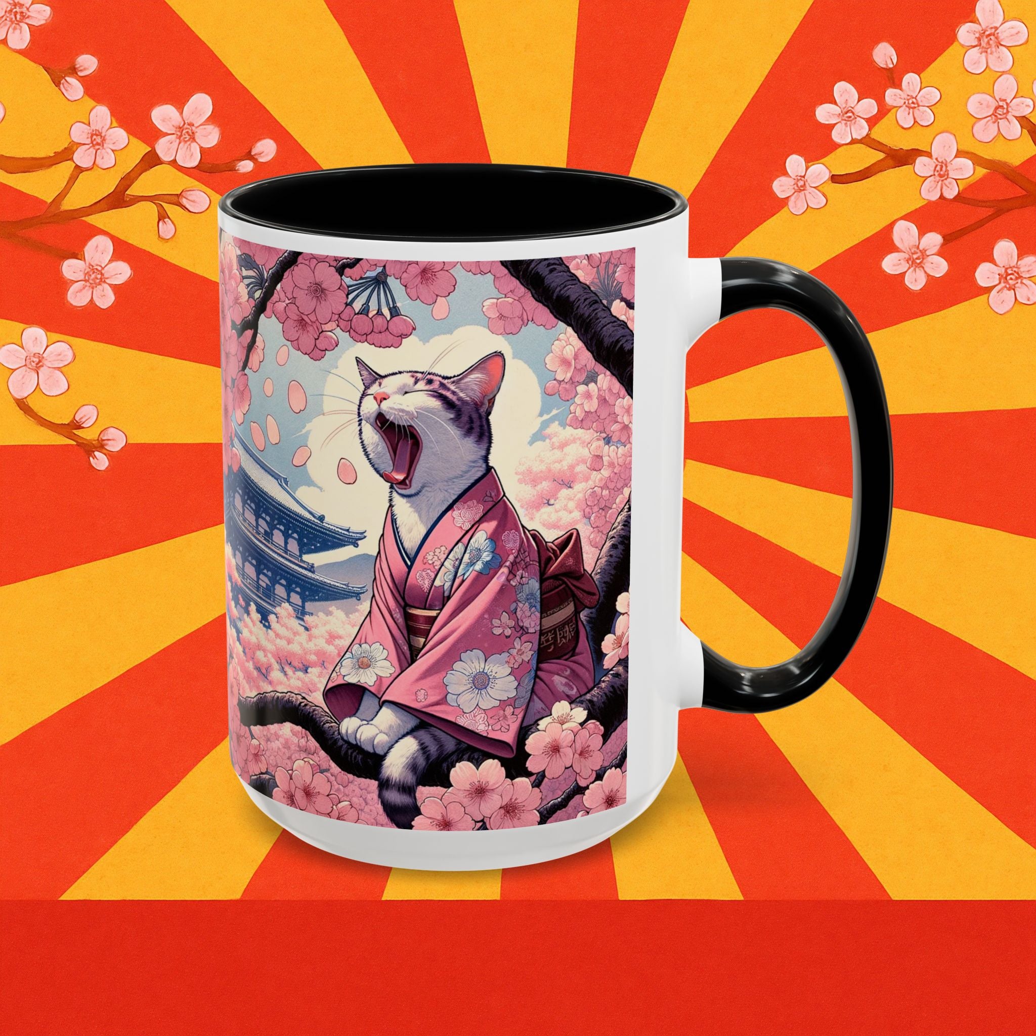 Coffee Mug Sakura Cat in Kimono