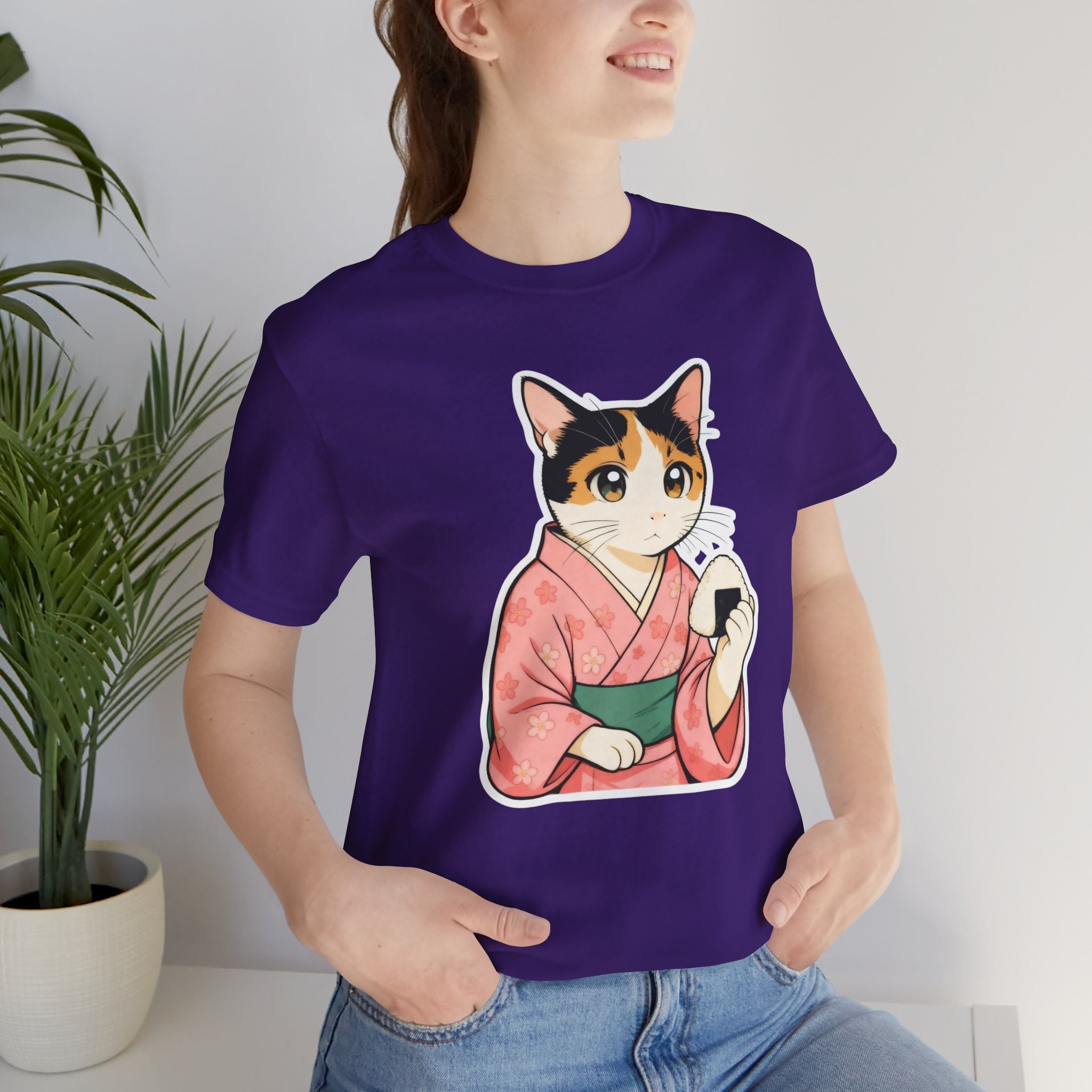 Onigiri Kimono Cat Shirt - Cute Japanese Comfort Food Tee