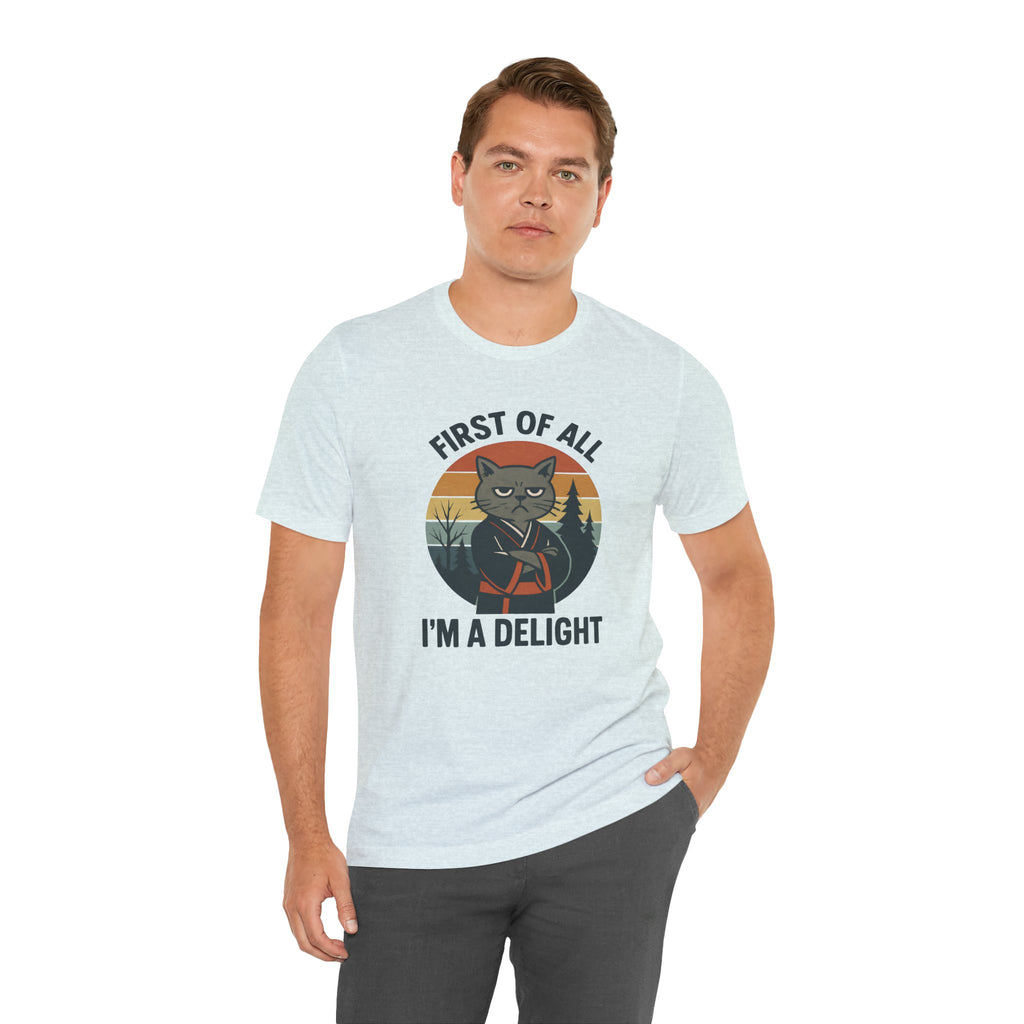 First of All I'm a Delight Cat Shirt, T-Shirt | Funny Neko Kimono Graphic