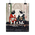 Japanese Kimono Cats Rolled Poster – Tuxedo Cats
