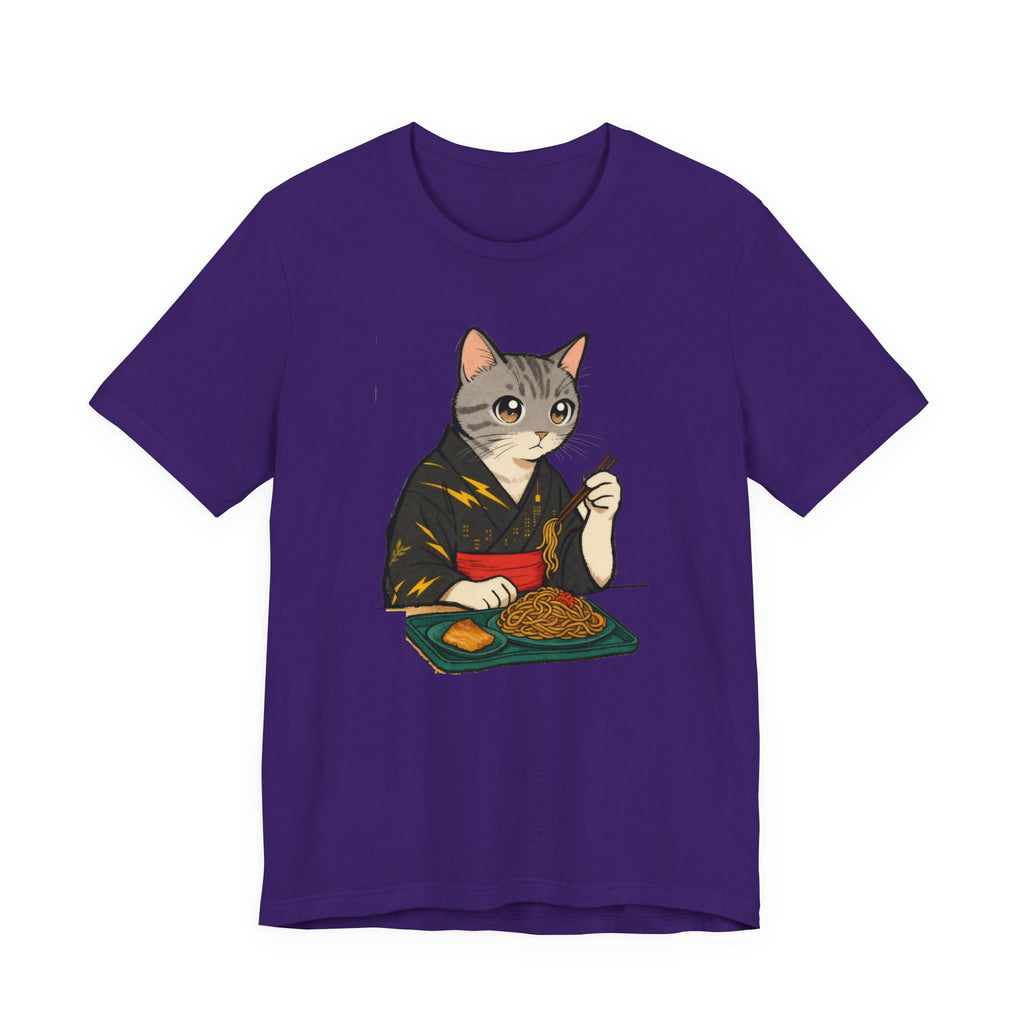Yakisoba Noodle Cat Shirt - Japanese Street Food Kimono Cat Tee