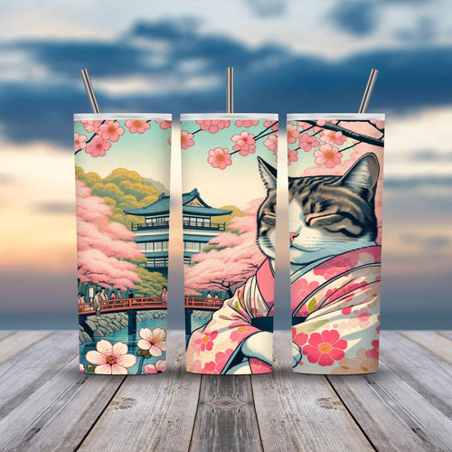 Kimono Cats Tumbler Wraps - 20oz PNG Bundle of 75 Designs