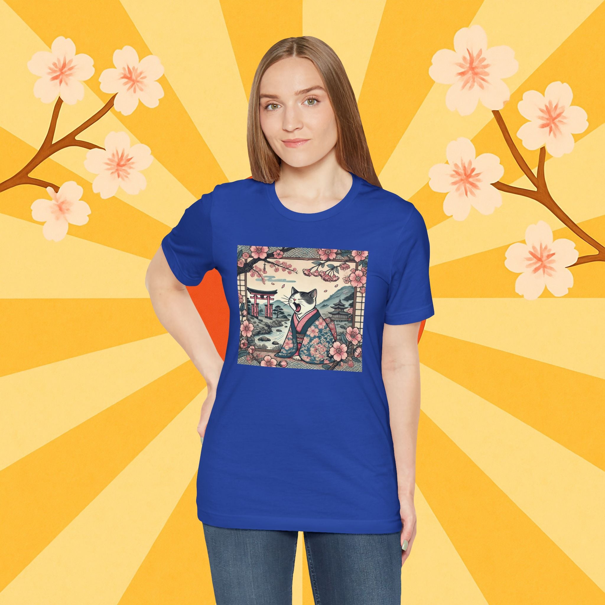 Kimono-Katze T-Shirt: Faule japanische Zen-Katze
