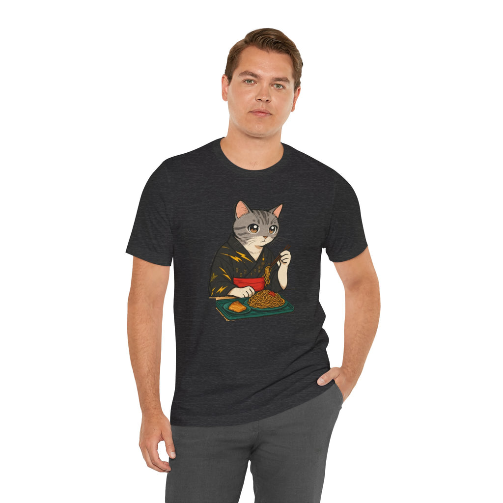 Yakisoba Noodle Cat Shirt - Japanese Street Food Kimono Cat Tee - Kimono Cats Collection