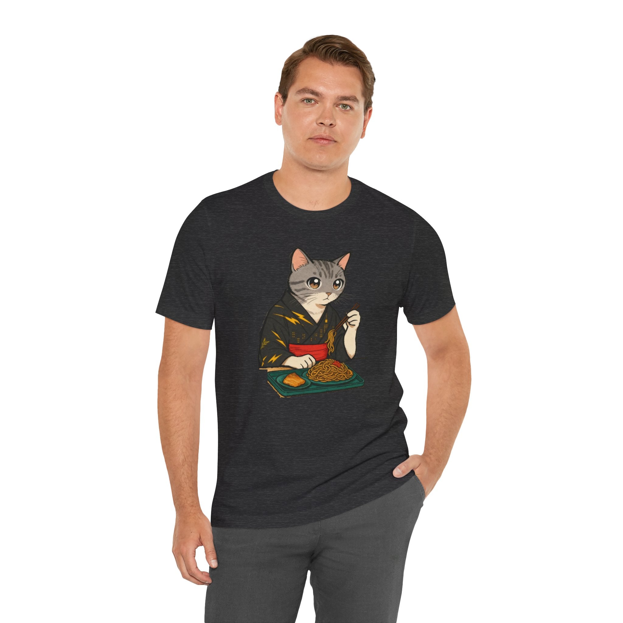 Yakisoba Noodle Cat Shirt - Japanese Street Food Kimono Cat Tee - Kimono Cats Collection