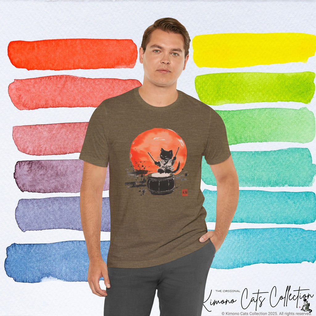 Echo of the Drum – Taiko Cat Tee (Unisex)