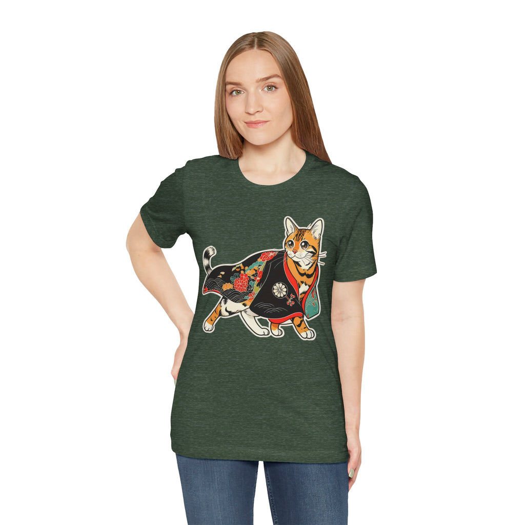 Japanese Neko Cat Shirt Calm Gift Tee, Kimono Neko Bengal